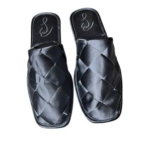 🌻Sam Edelman Rhys Woven Periwinkle Satin Mule Flats Women's Size 9.5